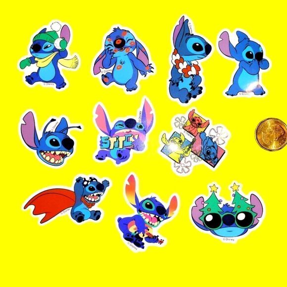 3/$20 Brand New 10x Disney Stitch Waterproof Stickers #1 - Picture 1 of 1